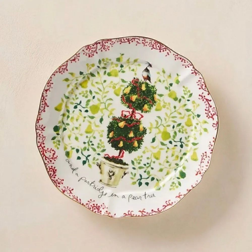 ANTHROPOLOGIE 12 Days Partridge Pear Tree Plate - Picture 2 of 10